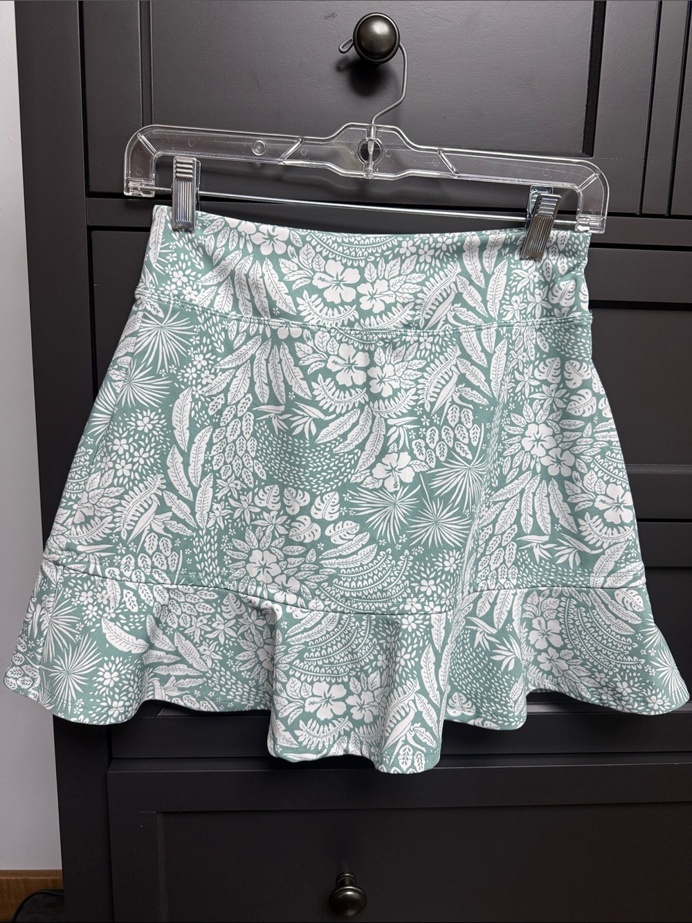 Tommy Bahama Floral Print Ruffle Hem Skort - Mint White
